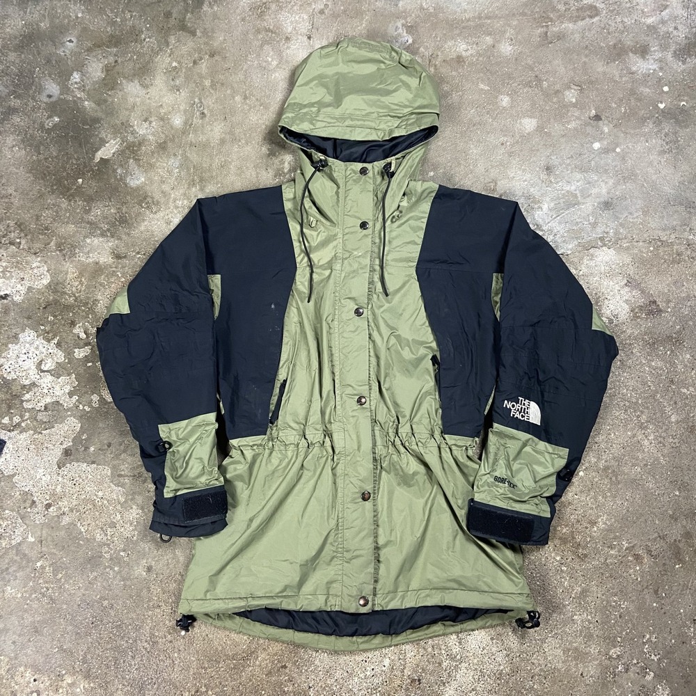Vintage 90s The North Face Mountain Guide Jacket Size Small Green Full Zip Hood